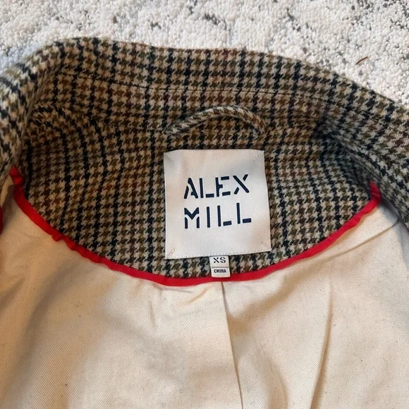 Alex Mill XS Houndstooth Jacket in Brown and Cream - Picture 11 of 12